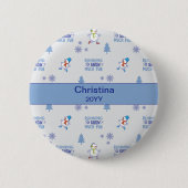 Winter Running - Snowman Weihnachtsbaum Button (Vorderseite)