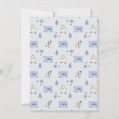 Winter Running - Snowman Weihnachtsbaum Feiertagskarte (Vorderseite)