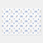 Winter Running - Snowman Weihnachtsbaum Geschenkpapier Set (Vorderseite)