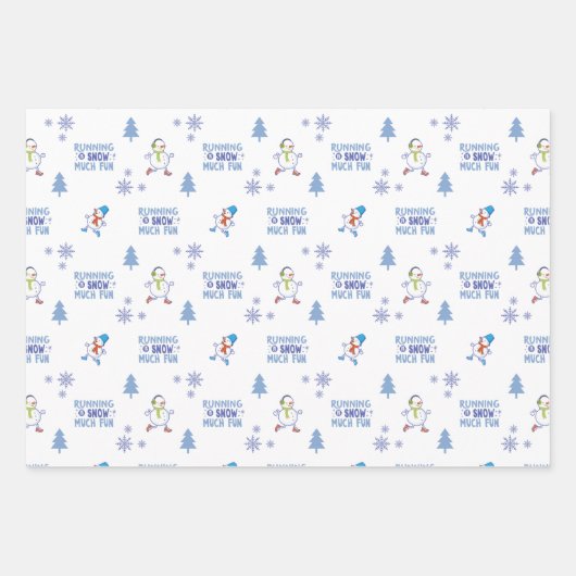 Winter Running - Snowman Weihnachtsbaum Geschenkpapier Set (Vorderseite)