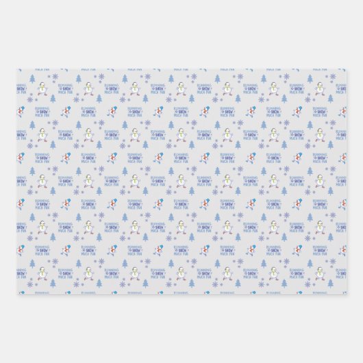 Winter Running - Snowman Weihnachtsbaum Geschenkpapier Set (Vorderseite 2)