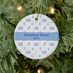 Winter Running - Snowman Weihnachtsbaum Keramik Ornament