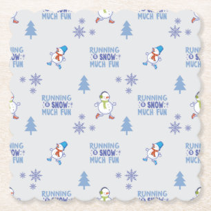 Winter Running - Snowman Weihnachtsbaum Untersetzer