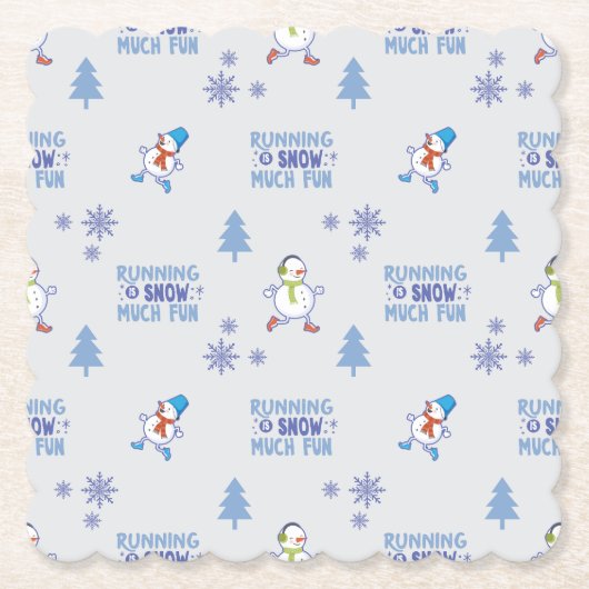 Winter Running - Snowman Weihnachtsbaum Untersetzer (Vorderseite)