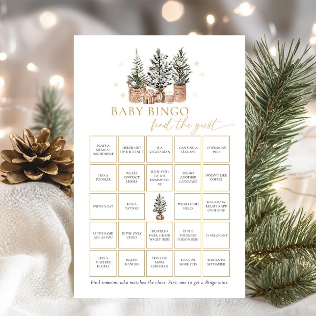 Winter Rustic Baby Bingo finden Game (Von Creator hochgeladen)