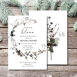Winter Rustic Boho Love Is In Bloom Bridal Shower Einladung