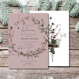 Winter Rustic Boho Love Is In Bloom Bridal Shower Einladung