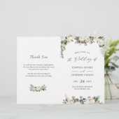 Winter Rustic Floral DIY Folded Wedding Programm (Stehend Vorderseite)
