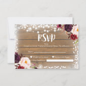 Winter Rustic Wedding RSVP Card Karte (Vorderseite)