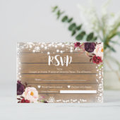 Winter Rustic Wedding RSVP Card Karte (Stehend Vorderseite)
