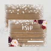 Winter Rustic Wedding RSVP Card Karte (Vorne/Hinten)
