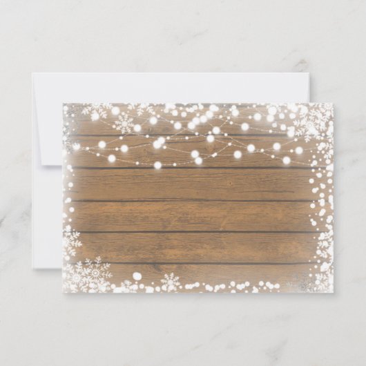 Winter Rustic Wedding RSVP Card Karte (Rückseite)