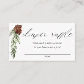 Winter rustikal grün Babydusche Windel Verlosung Begleitkarte (Vorderseite)