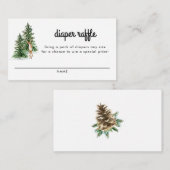 Winter Rustikale Babydusche Windelwaschkarten Begleitkarte (Vorne/Hinten)