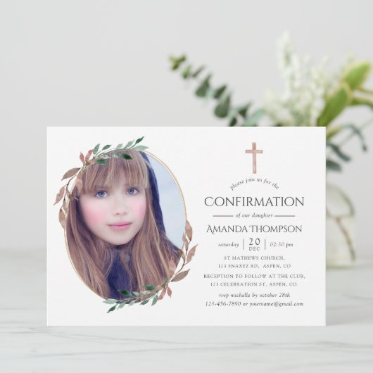 Winter Rustikale Grünbestätigung Einladung (Stehend Vorderseite)