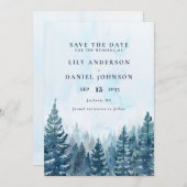 Winter Rustikale Hochzeit des Pinienwaldes Save The Date (Vorne/Hinten)
