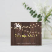 Winter Rustikale Hochzeit | Elegantes Rett Einladungspostkarte (Stehend Vorderseite)