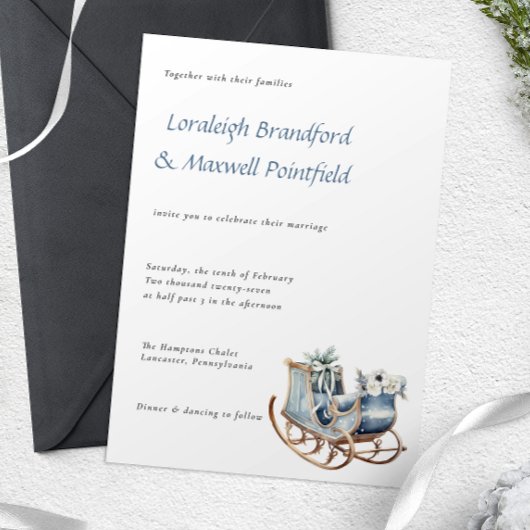 Winter Rustikale Hochzeit im Gletscher Einladung