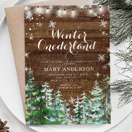 Winter Rustikale Holzschneeflocken Onederland Gebu Einladung