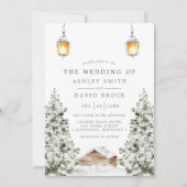 Winter Rustikale Hüttenschneedecke Hochzeit Einladung (Vorderseite)