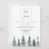 Winter Rustikale Pine Trees Lantern Botanische Hoc Einladung (Vorderseite)