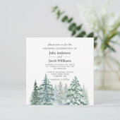 Winter Rustikale Pine Trees Lantern Botanische Hoc Einladung (Stehend Vorderseite)