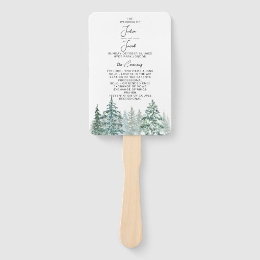 Winter Rustikale Pine Trees Lantern Botanische Hoc Fächer (Vorderseite)