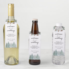 Winter Rustikale Pine Trees Lantern Botanische Hoc Flaschenanhänger