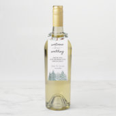 Winter Rustikale Pine Trees Lantern Botanische Hoc Flaschenanhänger (Auf Flasche)