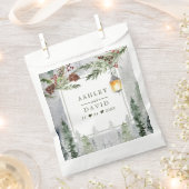 Winter Rustikale Pine Trees Lantern Botanische Hoc Geschenktütchen (Ausgeschnitten)