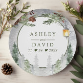 Winter Rustikale Pine Trees Lantern Botanische Hoc Pappteller