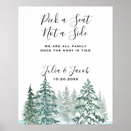 Winter Rustikale Pine Trees Lantern Botanische Hoc Poster (Vorne)