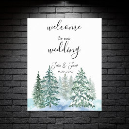 Winter Rustikale Pine Trees Lantern Botanische Hoc Poster