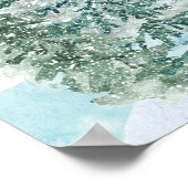 Winter Rustikale Pine Trees Lantern Botanische Hoc Poster (Ecke)