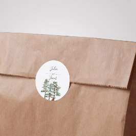 Winter Rustikale Pine Trees Lantern Botanische Hoc Runder Aufkleber