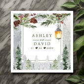 Winter Rustikale Pine Trees Lantern Botanische Hoc Serviette