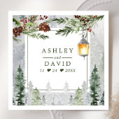 Winter Rustikale Pine Trees Lantern Botanische Hoc Serviette