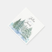 Winter Rustikale Pine Trees Lantern Botanische Hoc Serviette (Ecke)