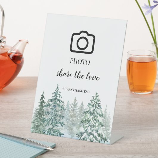 Winter Rustikale Pine Trees Lantern Botanische Hoc Sockelschild (In Situ)