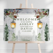 Winter Rustikale Pine Trees Lantern Hochzeit Empfa