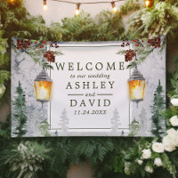 Winter Rustikale Pine Trees Lantern Hochzeit Empfa