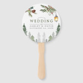 Winter Rustikale Pinienbäume Botanische Laternenho Fächer (Vorderseite)