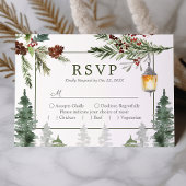 Winter Rustikale Pinienbäume Botanische Laternenho RSVP Karte