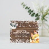 Winter Rustikale Tierholzbücher für Kinderkarte Postkarte (Stehend Vorderseite)