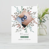 Winter Rustikale Vegetation Foto Schwangerschaft Ankündigung (Stehend Vorderseite)