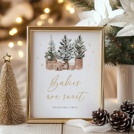 Winter Rustikale Weihnachtsbäume Babies sind süß Poster