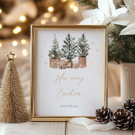 Winter Rustikale Weihnachtsbäume wie viele Kanadie Poster