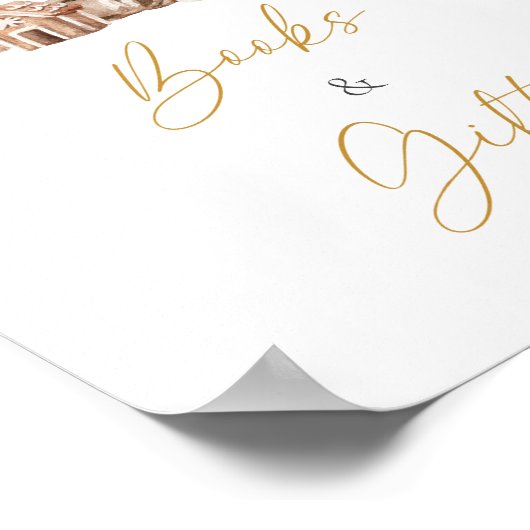 Winter Rustikale Weihnachtsbaumen Bücher und Gesch Poster (Ecke)