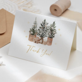 Winter Rustikale Weihnachtsbaumen Dankeskarte