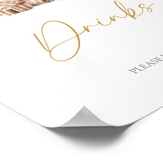 Winter Rustikale Weihnachtsbaumen Getränke Poster (Ecke)